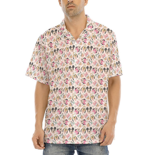 Pastel Picnic Party - Men's Hawaiian Button Up Shirt
