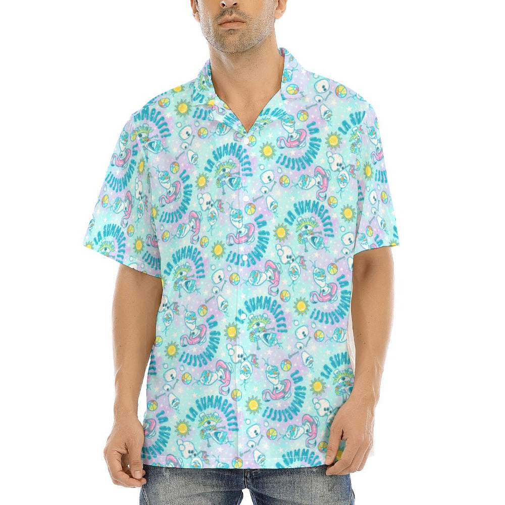 Sun-Kissed Snow Friend - Men's Hawaiian Button Up Shirt