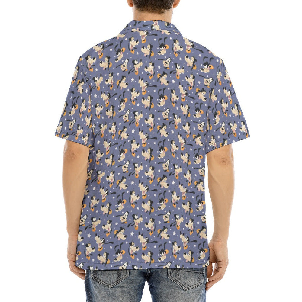 Funny Silly Dog - Men's Hawaiian Button Up Shirt
