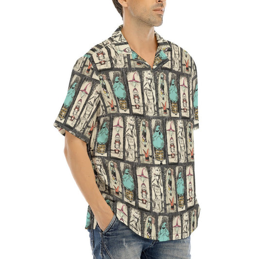 Stretching Haunted Nightmare - Men's Hawaiian Button Up Shirt