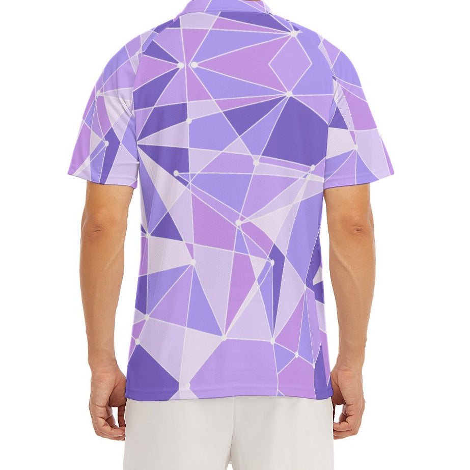 Geometric Purple Wall - Men's Polo Shirt