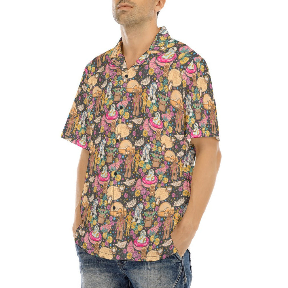 Tropical Space Squad - Men's Hawaiian Button Up Shirt
