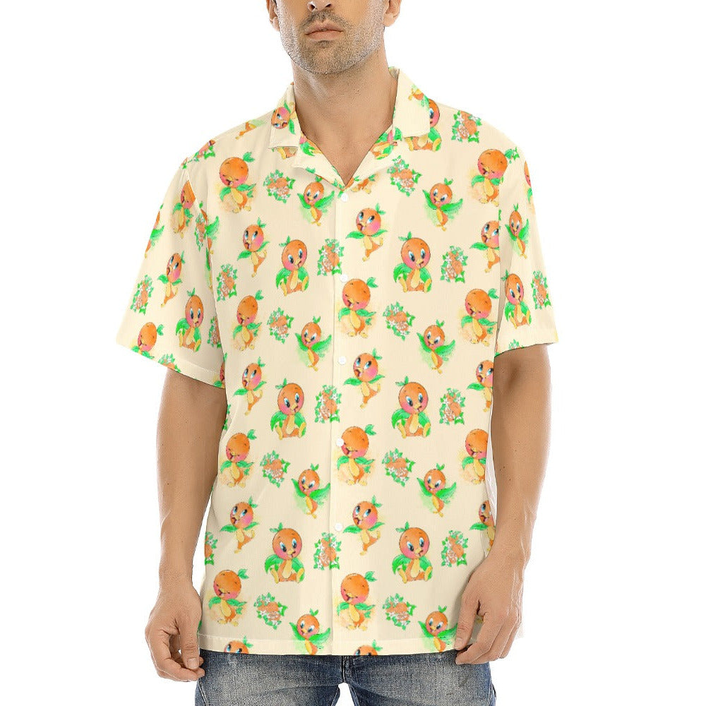 Citrus Charm Bird - Men's Hawaiian Button Up Shirt