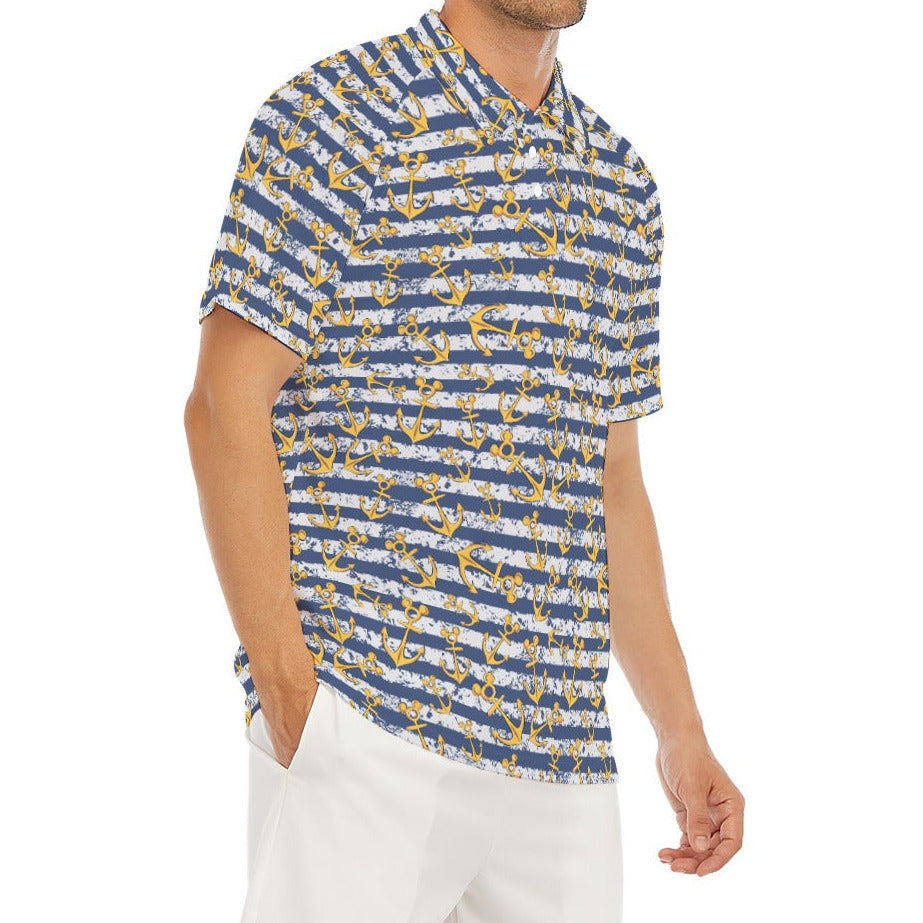 Nautical Mouse Ear Anchors - Men's Polo Shirt
