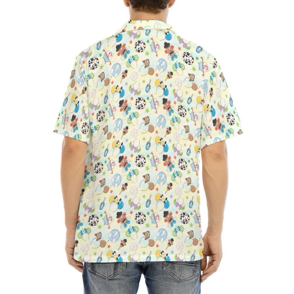 Playful Toy Style Icons - Men's Hawaiian Button Up Shirt