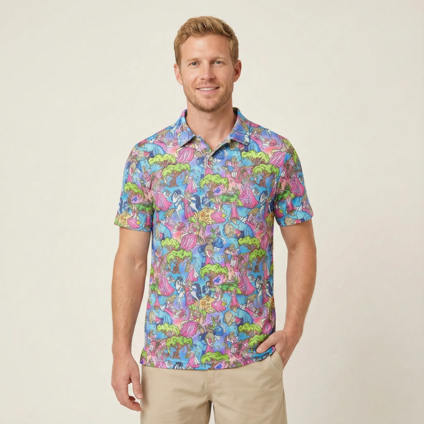 Dreaming Princess Storybook Scenes - Men's Polo Shirt