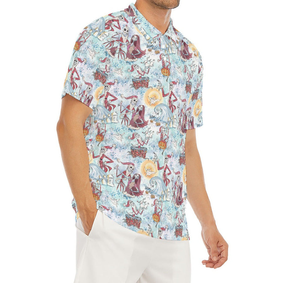 Santa Jack with Sally & Ghost Dog - Men's Polo Shirt
