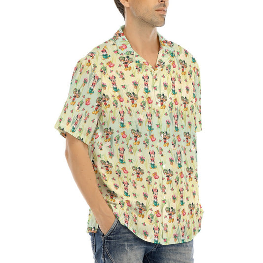 Garden Mouse Helpers at Work - Men's Hawaiian Button Up Shirt