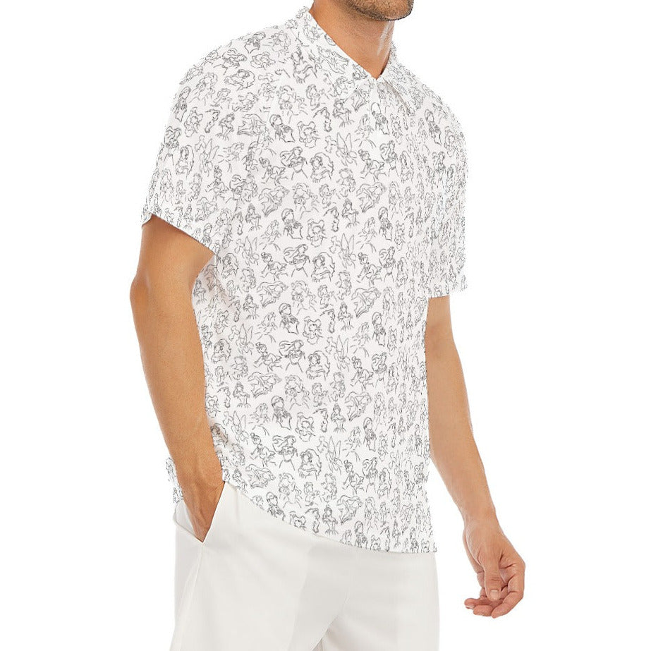 Monochrome Royal Silhouettes - Men's Polo Shirt