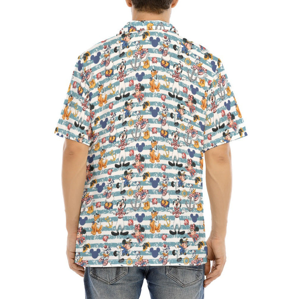 Cruise Crew on Deck - Men's Hawaiian Button Up Shirt