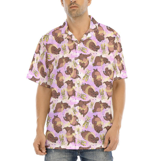 Ballerina Hippos - Men's Hawaiian Button Up Shirt