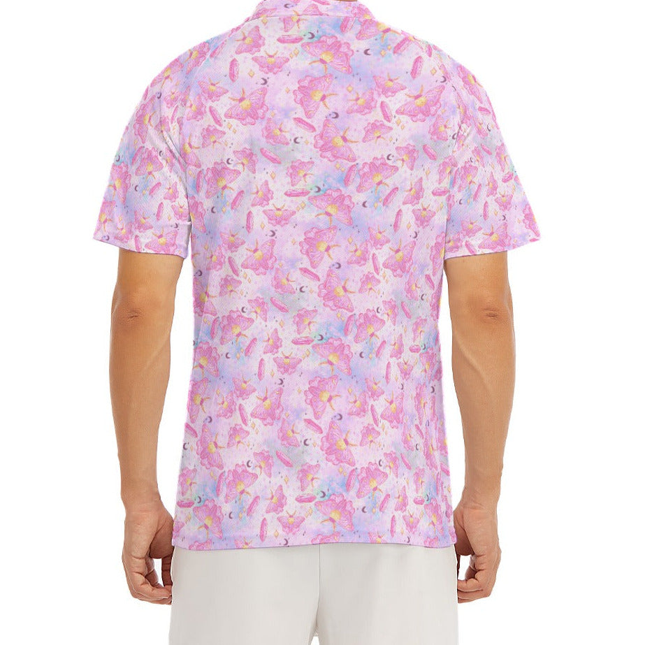 Pink Crystal Lunar Moths - Men's Polo Shirt