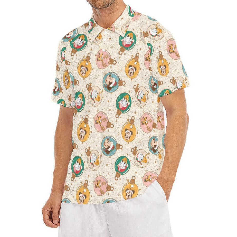 Golden Holiday Baubles - Men's Polo Shirt