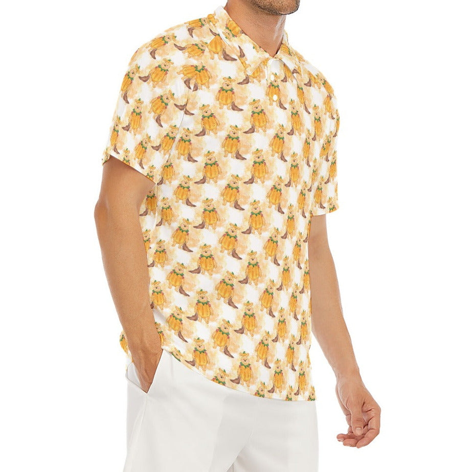 Pumpkin Bear Mischief - Men's Polo Shirt