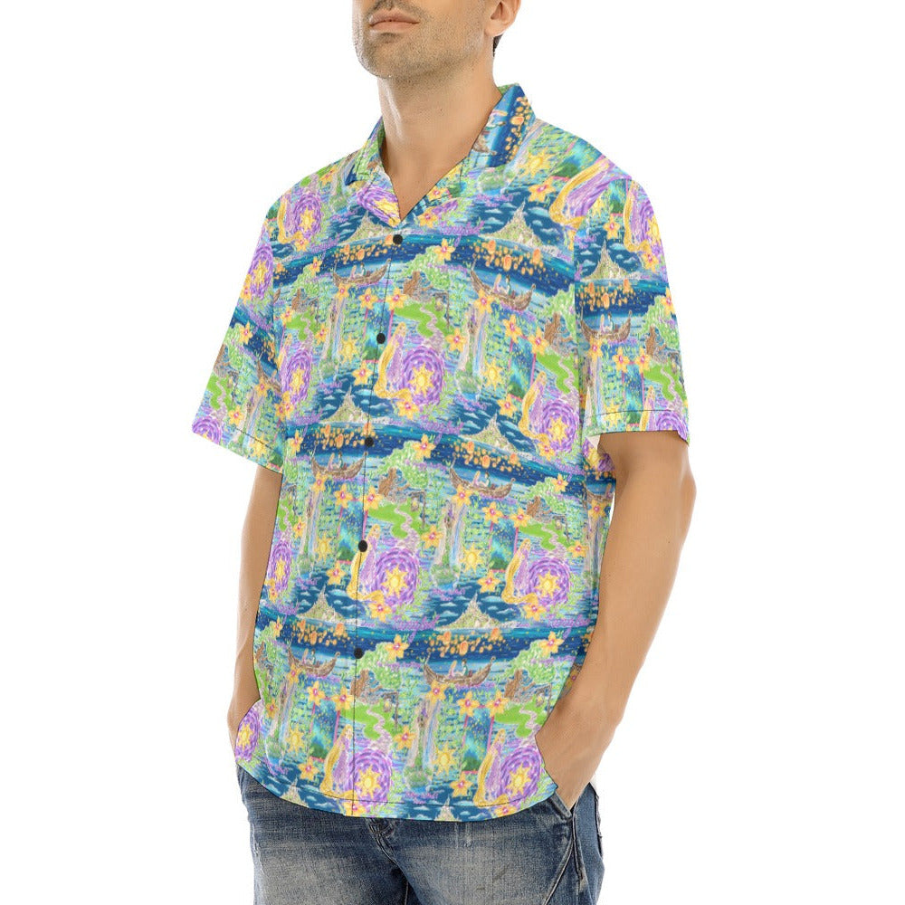 Lantern Festival Glow - Men's Hawaiian Button Up Shirt