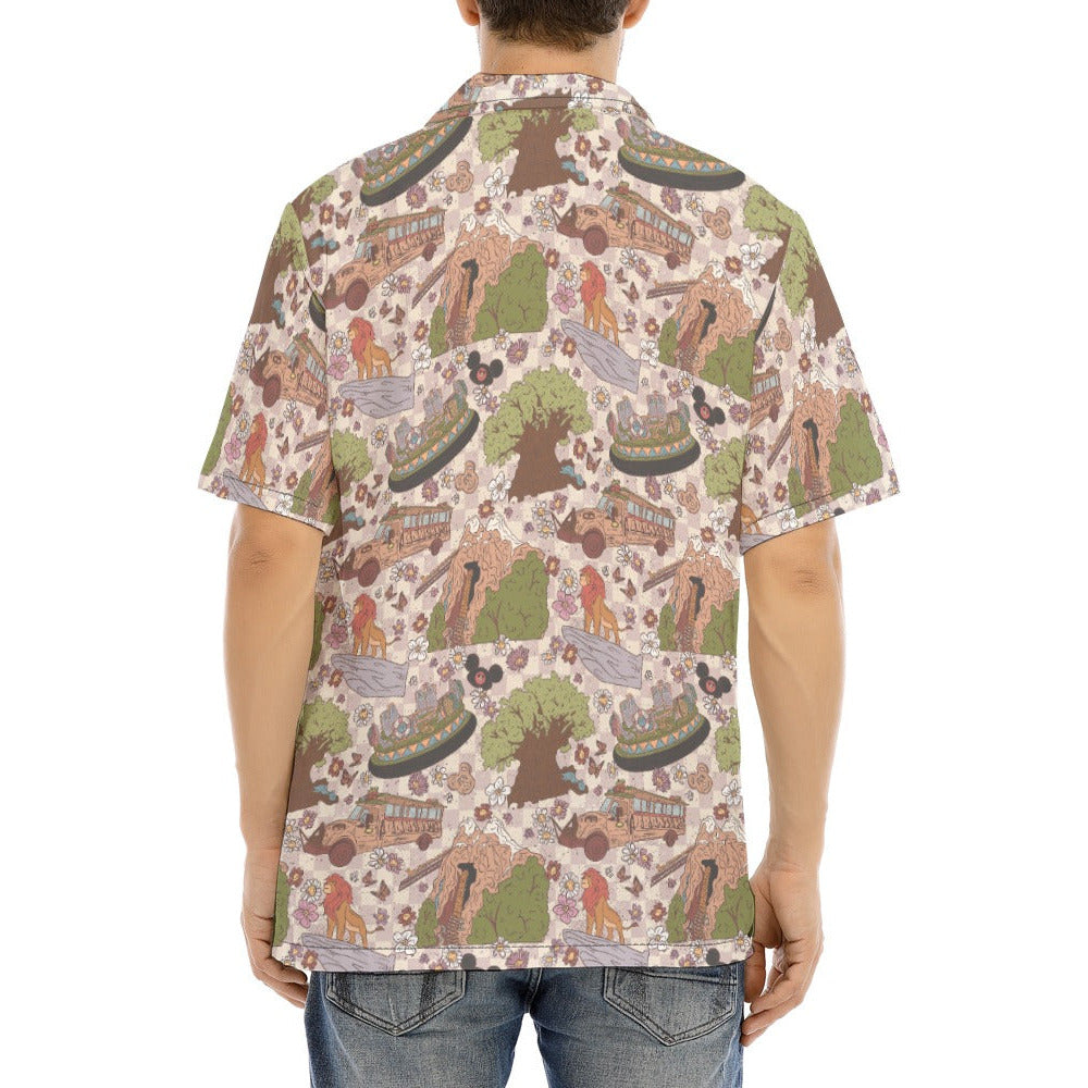 Hand Drawn AK - Men's Hawaiian Button Up Shirt