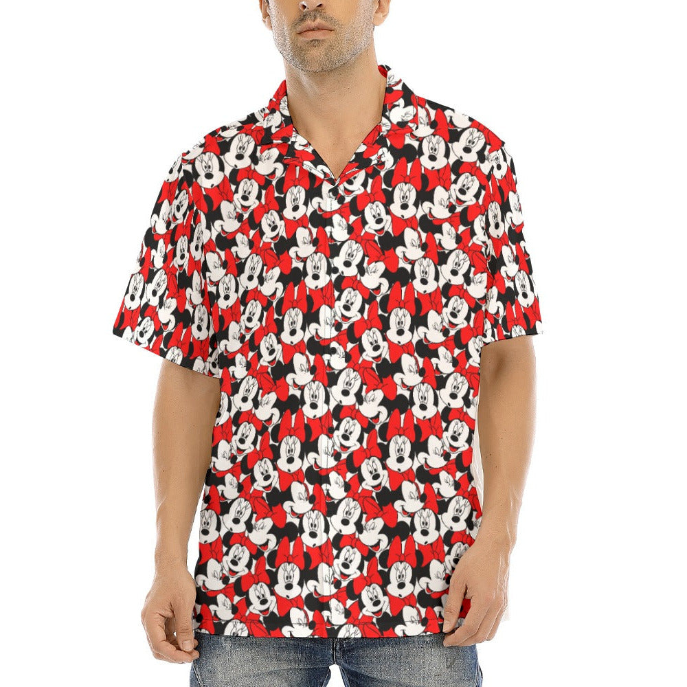 Many Faces of Polka Dot Mouse - Men's Hawaiian Button Up Shirt