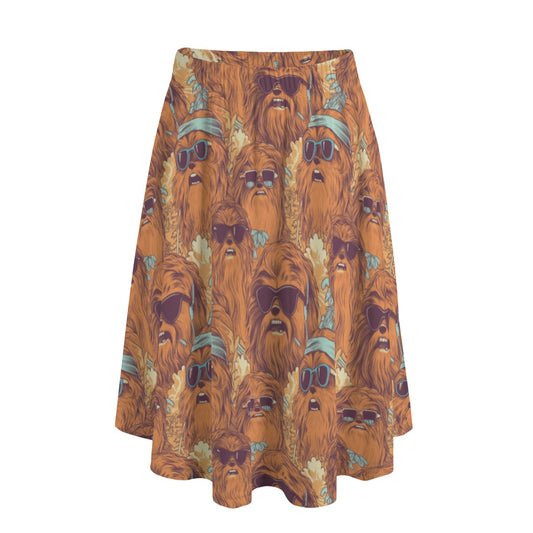 Retro Furry Friend Summer Vibes - Women's Pocket Midi Skirt