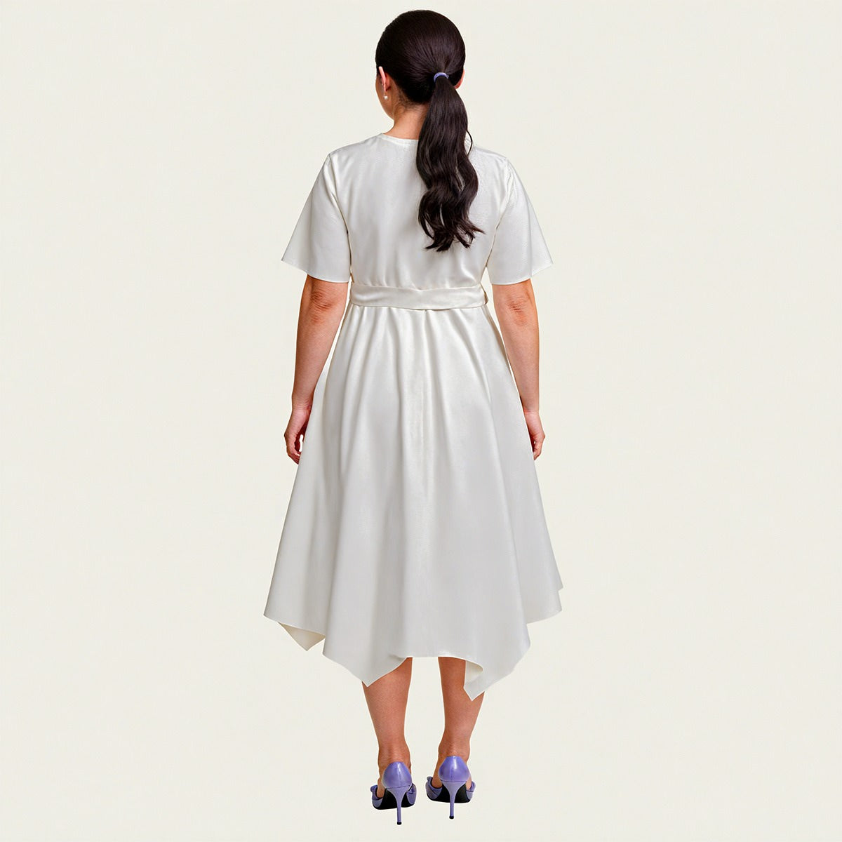 Pick Any Print from our Shop - Women's Short Sleeve Belted Midi Dress