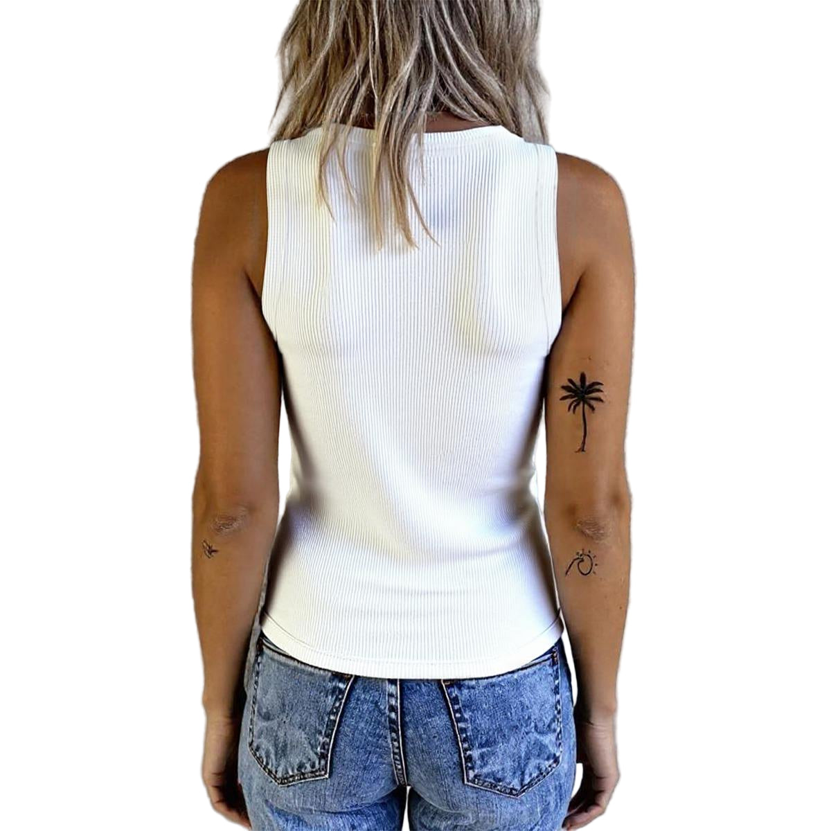 Pick Any Print from our Shop - Women's Ribbed Button Tank Top