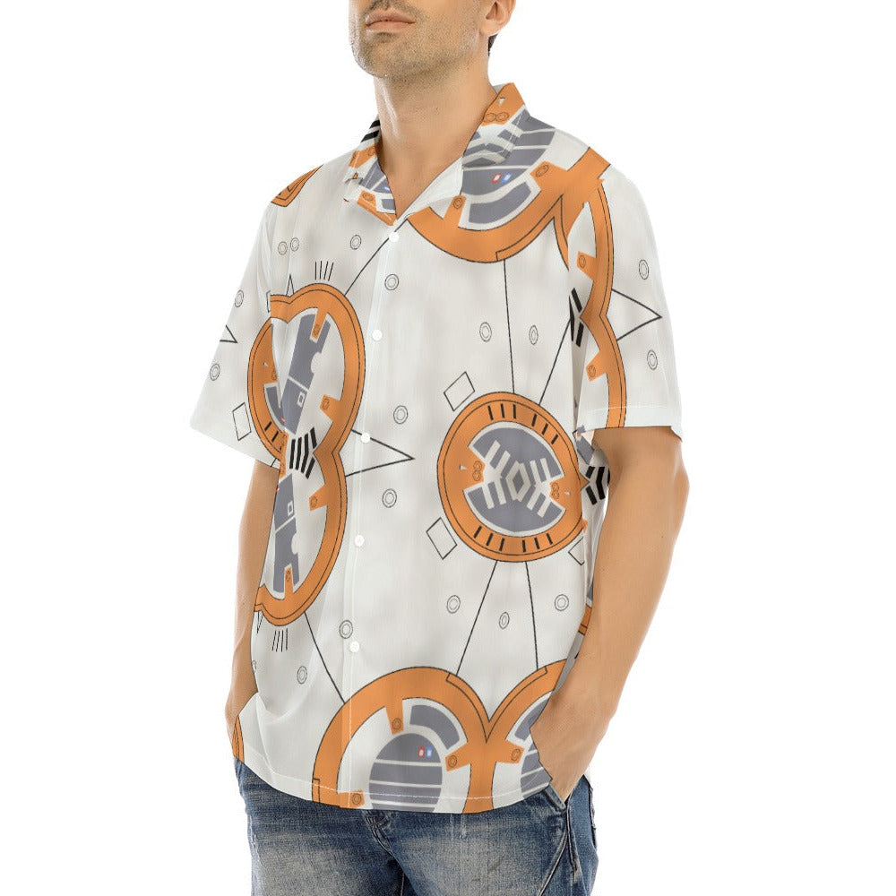 Little Round Droid - Men's Hawaiian Button Up Shirt