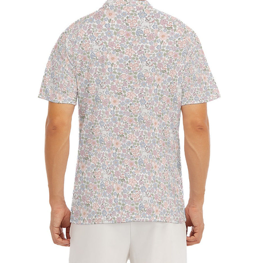 Springtime Kitten Garden Elegance - Men's Polo Shirt