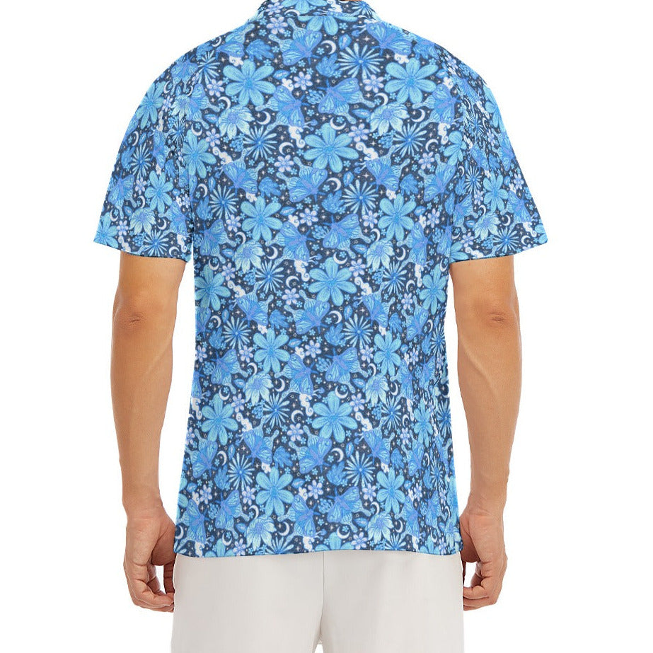 Blue Crystal Moths - Men's Polo Shirt