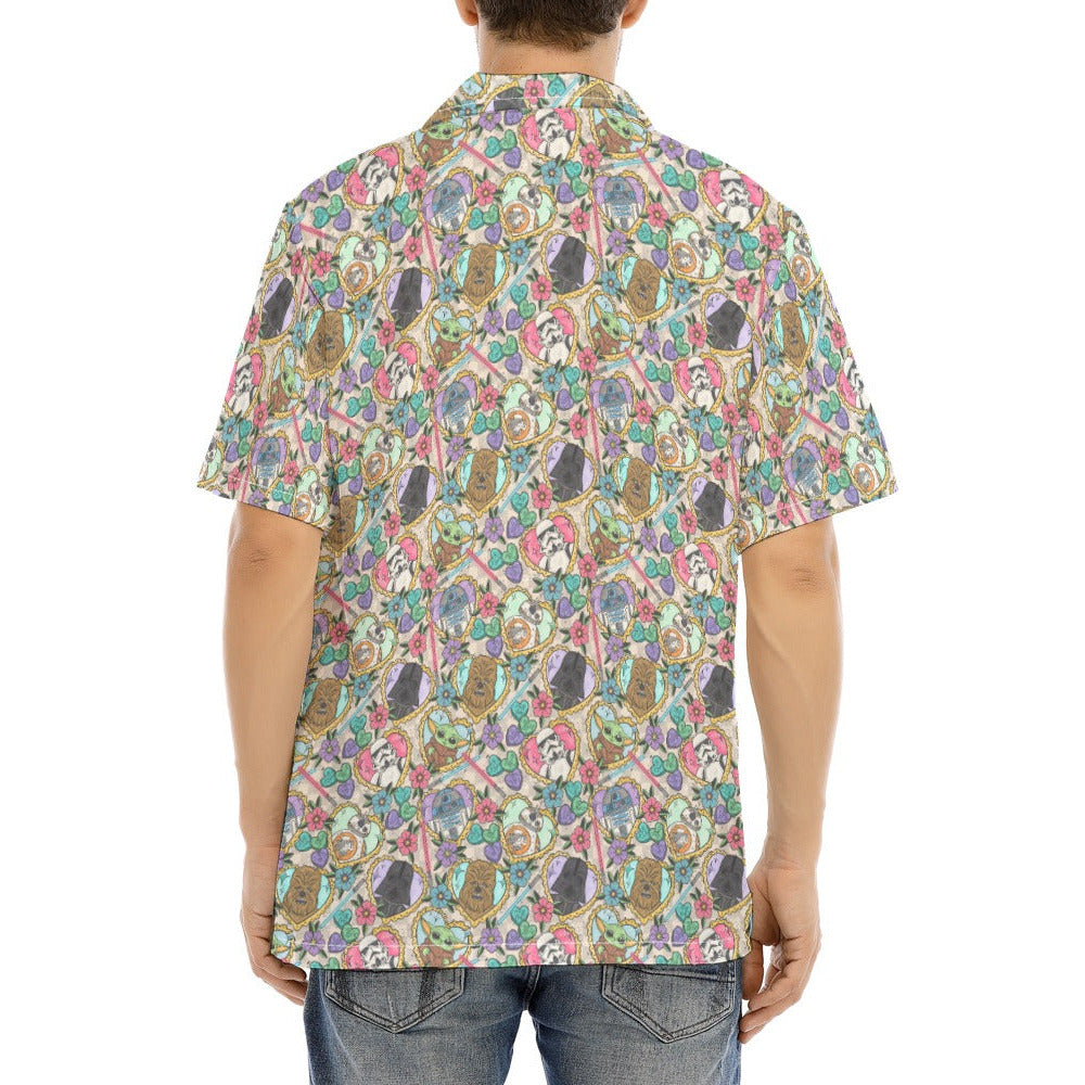 Tattoo Hearts Galactic Legends - Men's Hawaiian Button Up Shirt