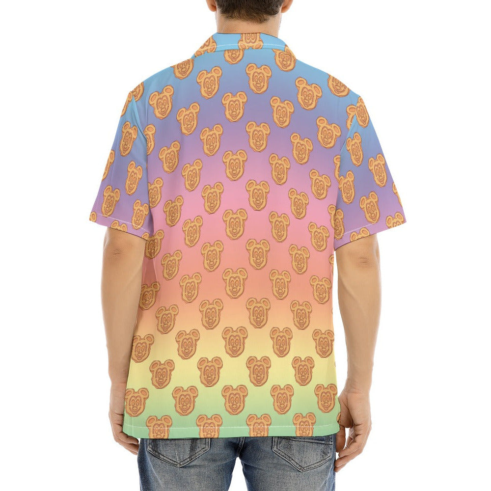 Rainbow Mouse Waffles - Men's Hawaiian Button Up Shirt