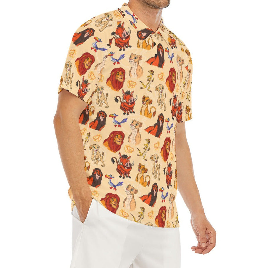 Sketched Savanna Friends - Men's Polo Shirt