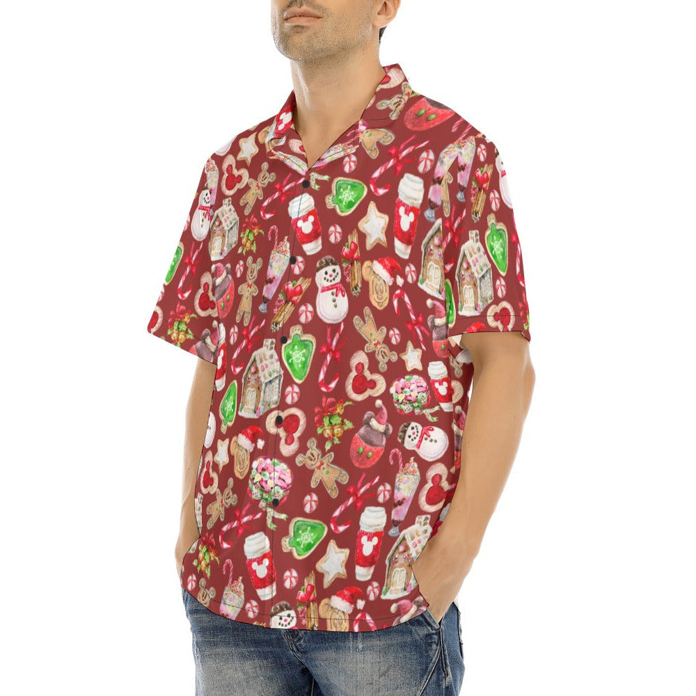 Christmas Snack Goals - Men's Hawaiian Button Up Shirt