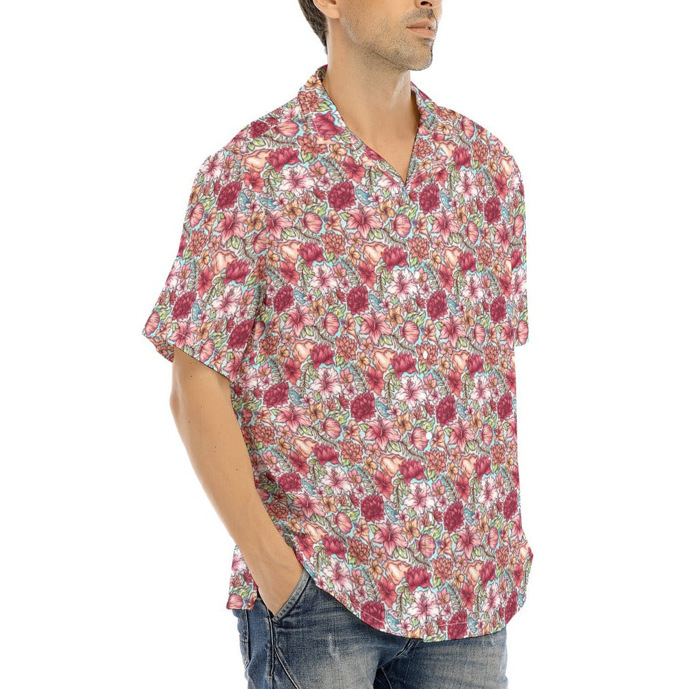 Fairytale Florals – Island Princess - Men's Hawaiian Button Up Shirt