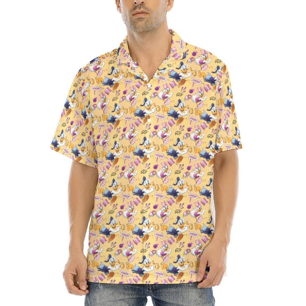 Feisty Marathon Match-Up - Men's Hawaiian Button Up Shirt