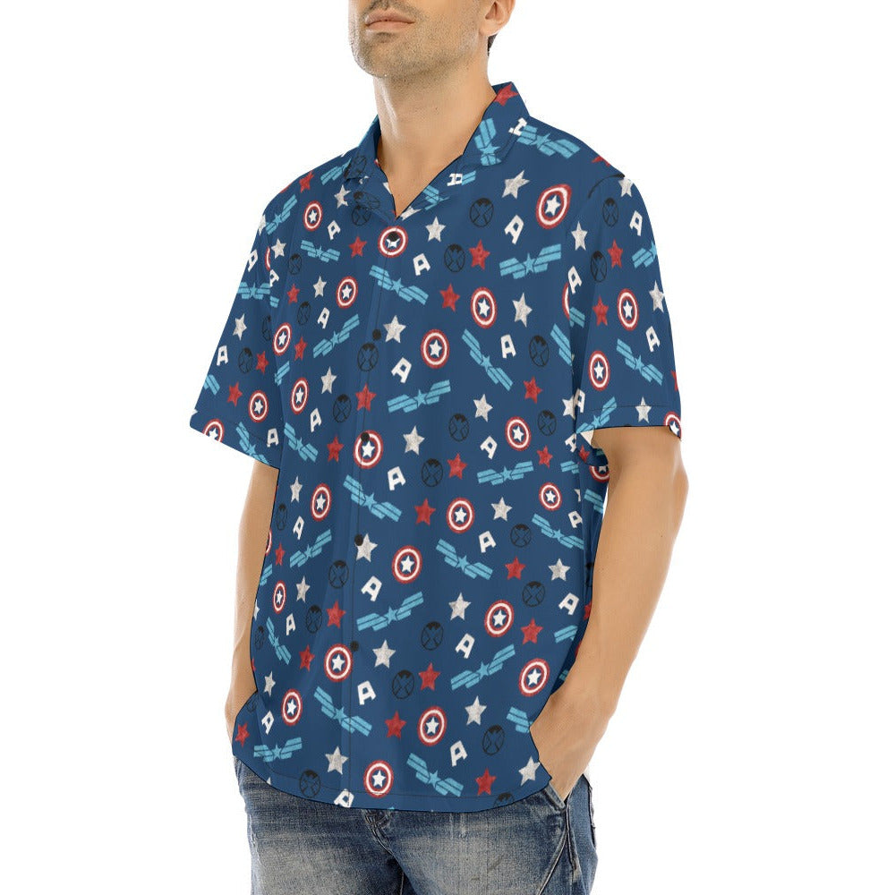 American Superhero - Men's Hawaiian Button Up Shirt