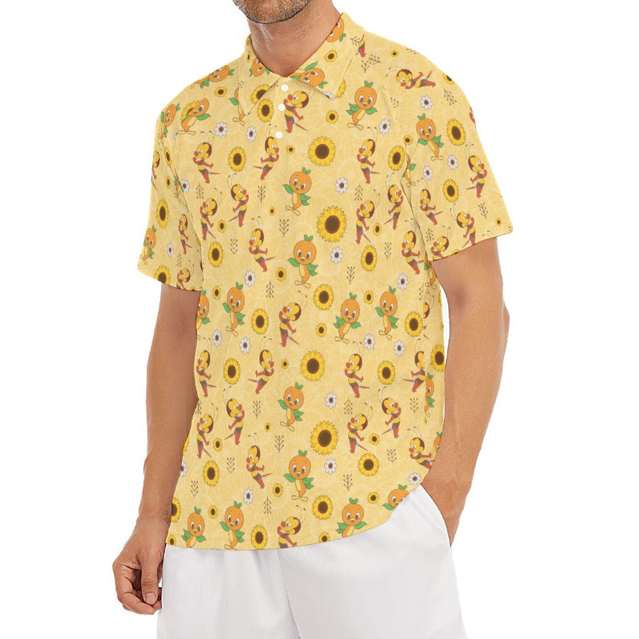 Cheerful Bee & Citrus Bird - Men's Polo Shirt