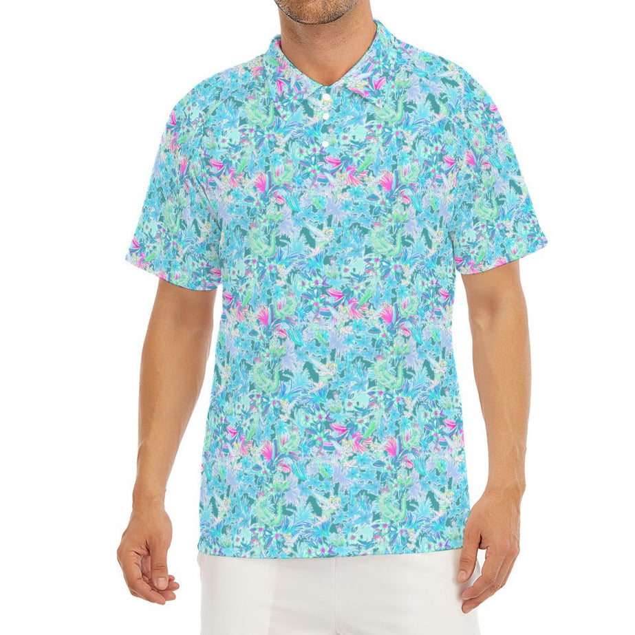 Bright Floral Flight - Neverland Adventure - Men's Polo Shirt