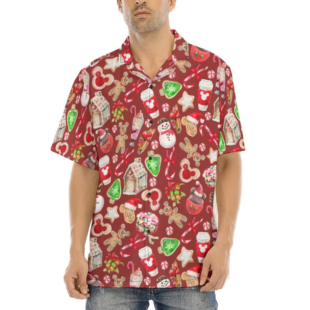 Christmas Snack Goals - Men's Hawaiian Button Up Shirt