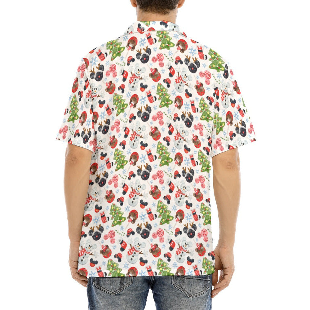 Mouse Magic Christmas - Men's Hawaiian Button Up Shirt