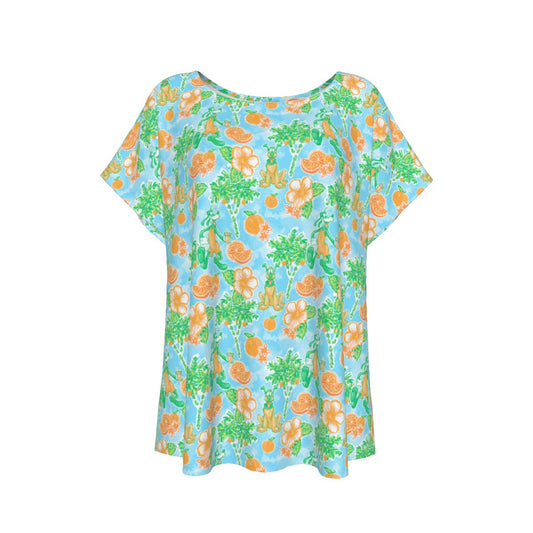 Neon Tangerine Island Palsluto - Women’s Relaxed Fit Scoop Tee