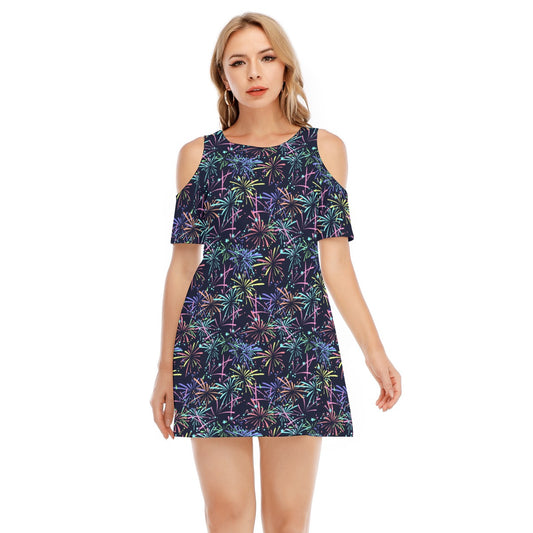 Fireworks - Women's Cold Shoulder Cotton Dress
