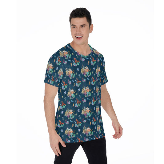 Whimsical Sea King and Crab - Men's Short Sleeve T-Shirt