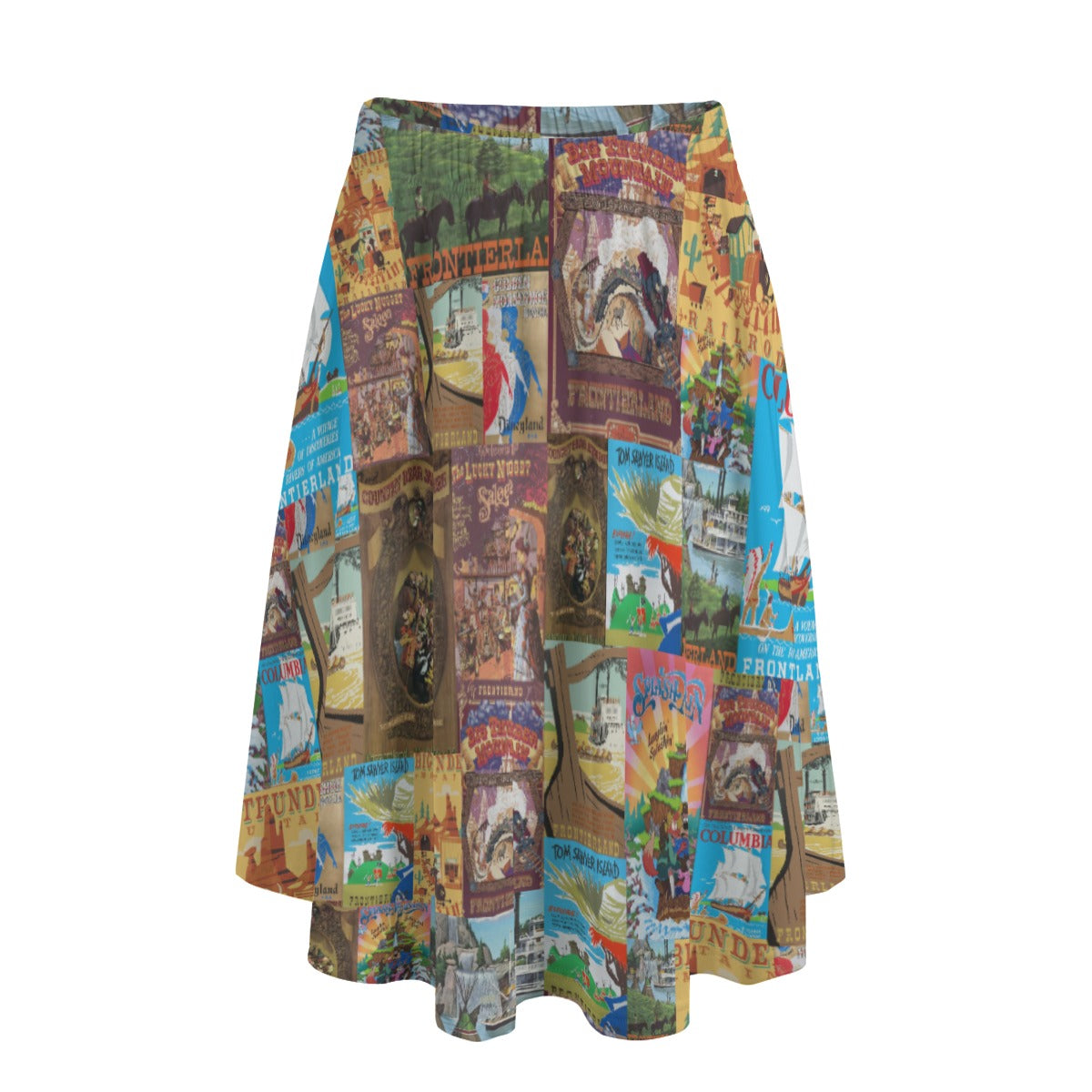 Vintage Frontier Ride Posters - Women’s Pocket Midi Skirt