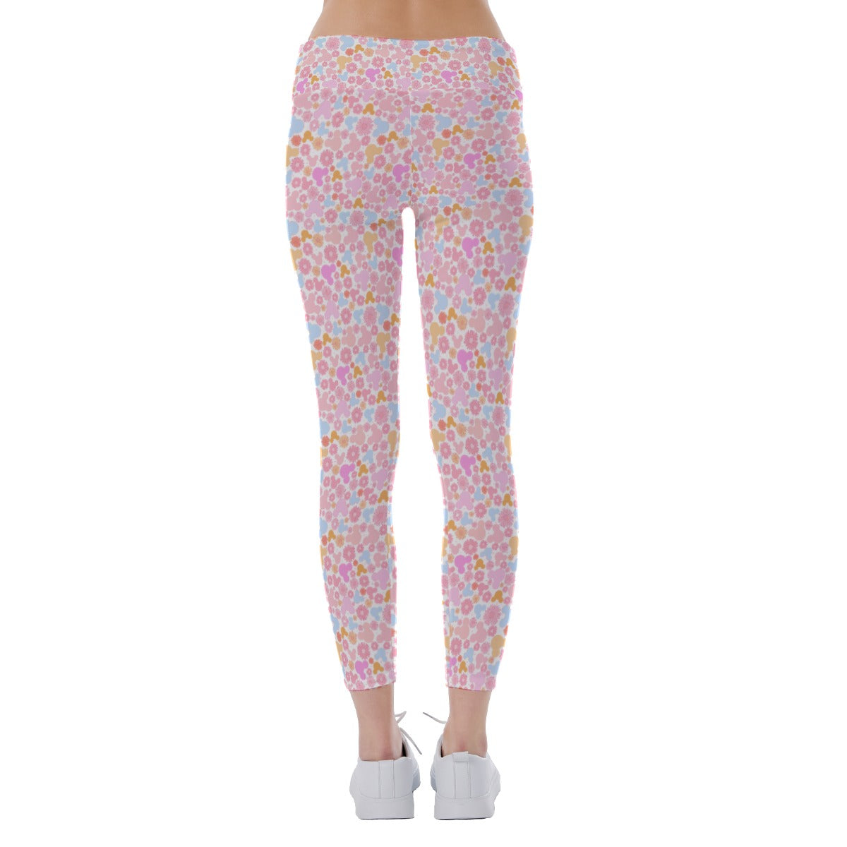 Retro Floral Mouse - Women's Yoga Leggings