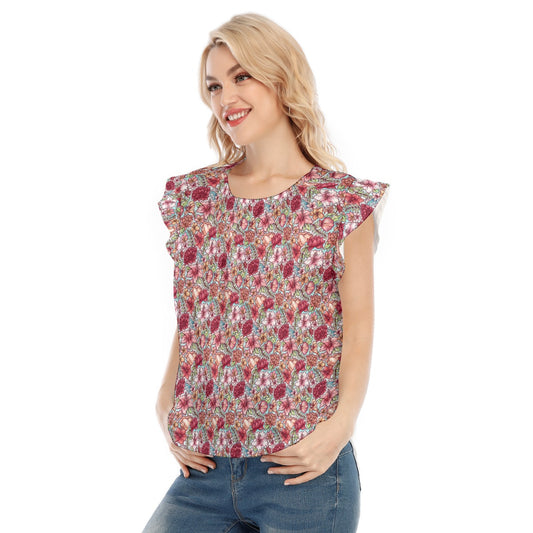 Fairytale Florals – Island Princess - Women’s Flutter Sleeve Top