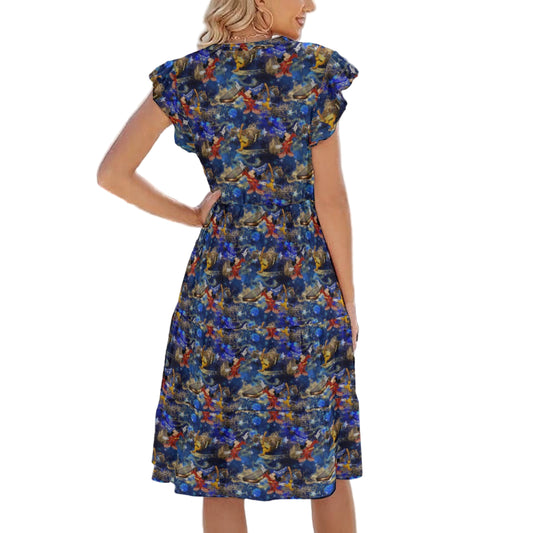 Enchanted Broom Magic - Women's Tiered Pocket Midi Dress