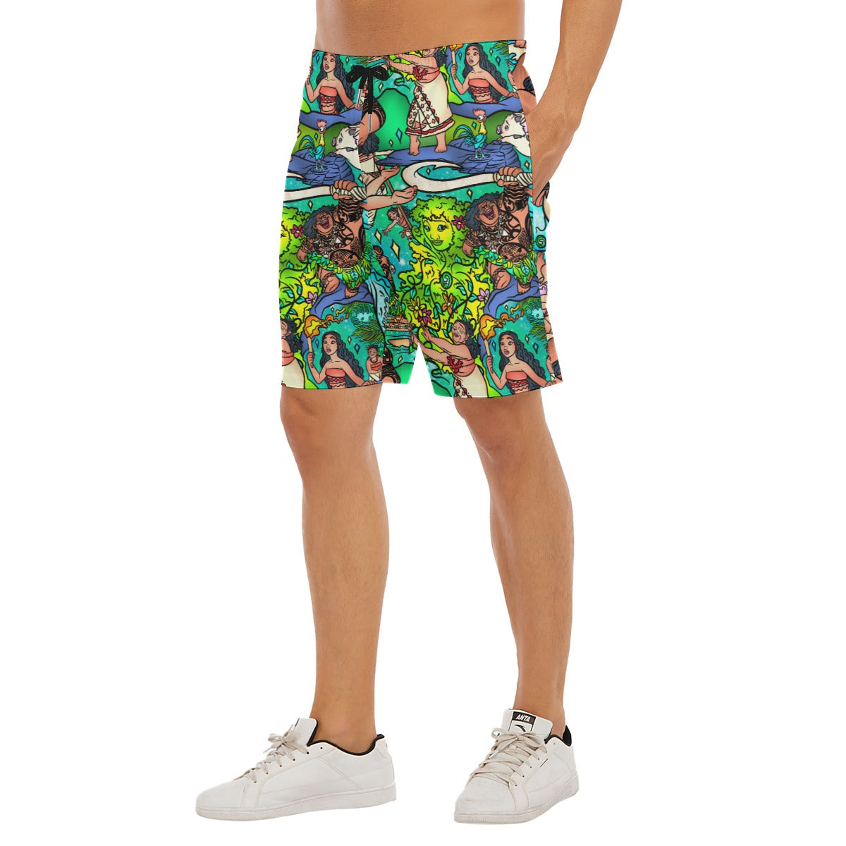 Ocean Voyager Storybook Scenes - Men’s Pocket Beach Shorts