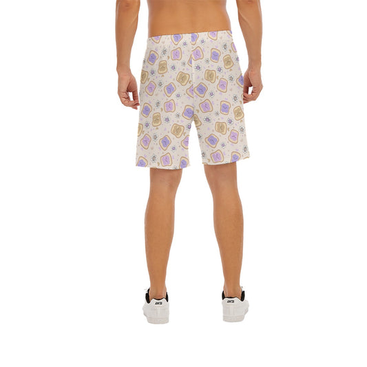 Kawaii Peanut Butter and Jelly Sandwiches - Men’s Pocket Beach Shorts