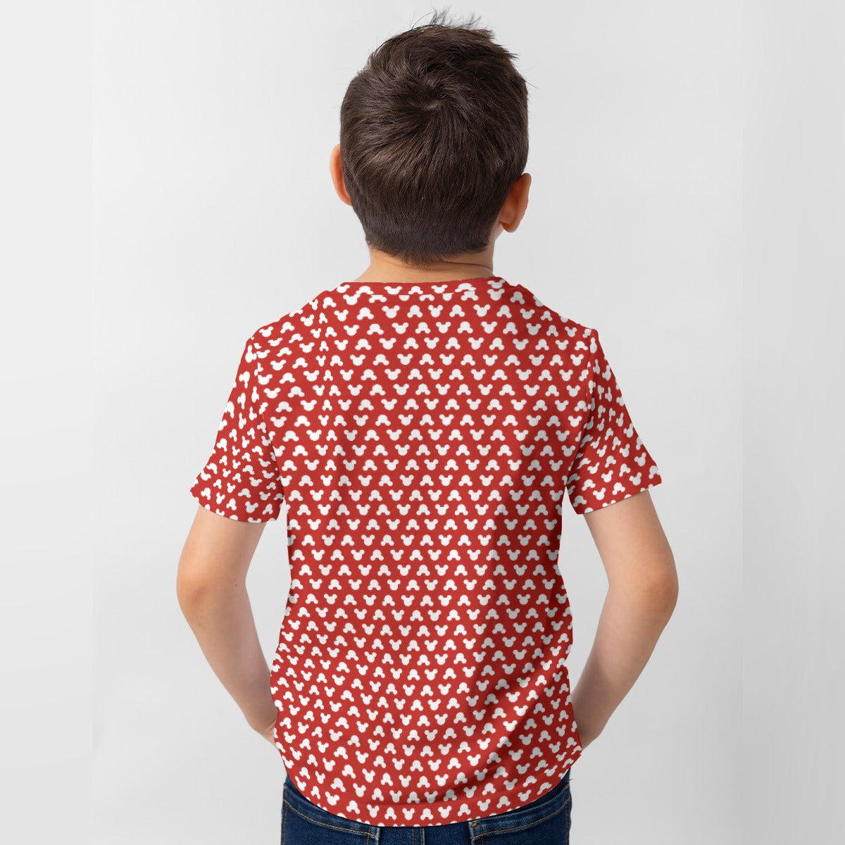 Playful Polka Dot Ears Red - Kid’s Short Sleeve T-Shirt