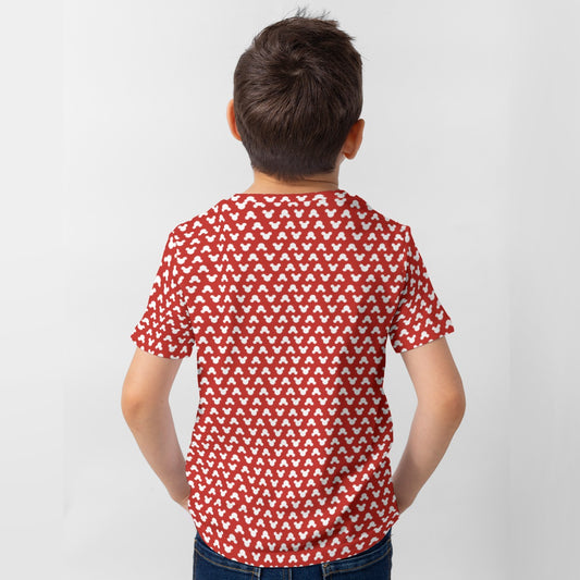 Playful Polka Dot Ears Red - Kid’s Short Sleeve T-Shirt
