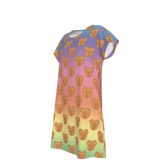 Rainbow Mouse Waffles - Women's T-Shirt Dress